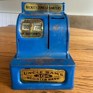 Vintage Uncle Sam's 3-Coin Register Bank Western Stamping Corp Made in Japan